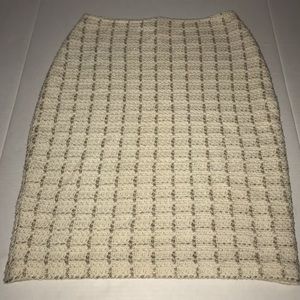 St. John cream & gold knit pencil skirt